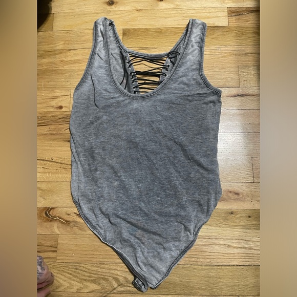 Gray AC/DC Custom Bodysuit Size Medium - Picture 2 of 3